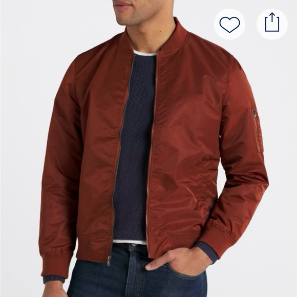 Retro-style Bomber jacket in Rust/Burnt Orange, unisex, men’s size Large - Picture 7 of 10